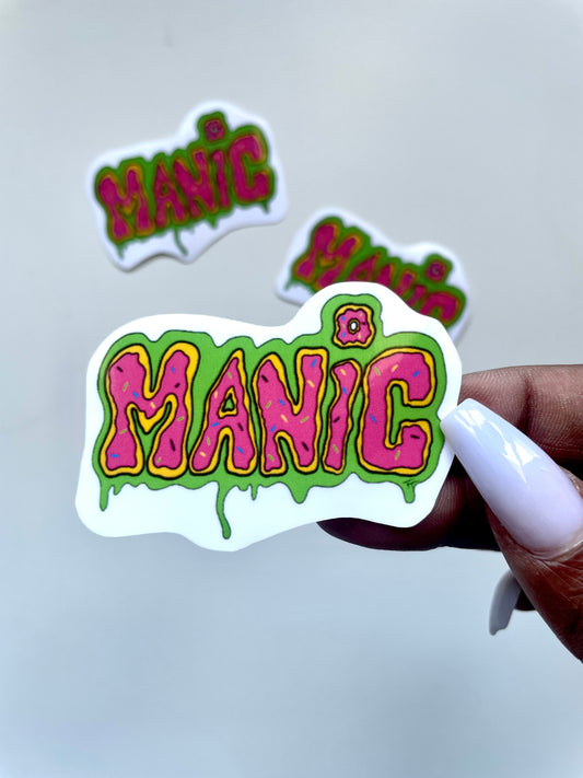Donut Shop Manic Logo Sticker